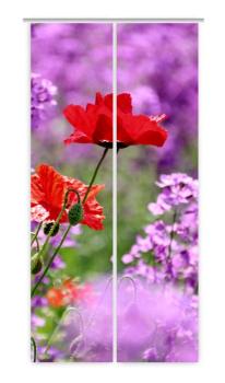 Mohnerlebnis, Schiebegardine, Flächenvorhang 2teilig, Mohnblume, blumen Schiebevorhang
